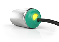 Moderní vzhled: zelená koncová krytka se zřetelně viditelnou diodou LED